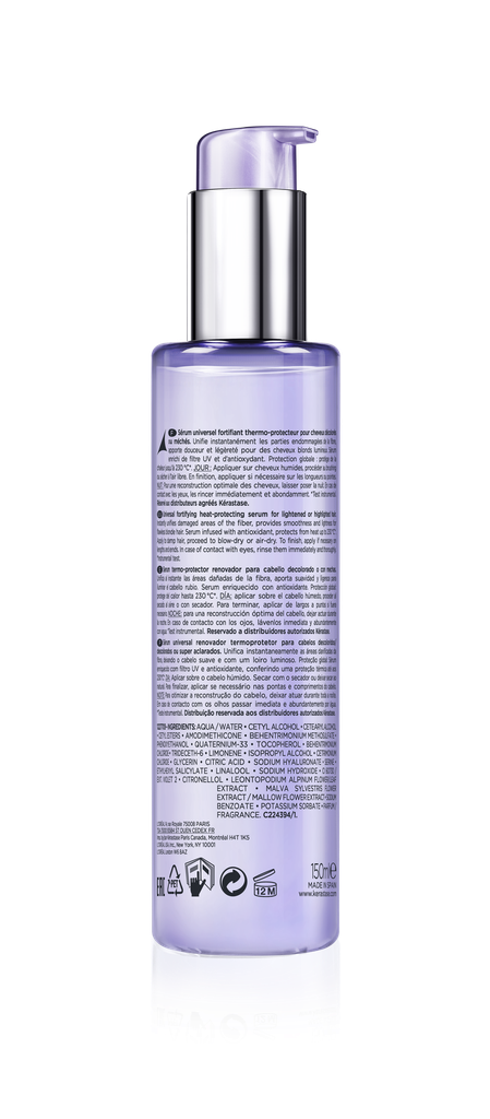 Kérastase Blond Absolu Cicaplasme, sérum fortifiant protecteur de chaleur pour cheveux blonds décolorés ou méchés, 150ml 